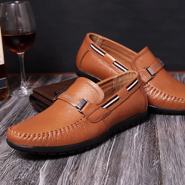 

2020 new cross-border new casual mens shoes fashion business set foot shoes peas shoes foreign trade large size leather loafers, Black