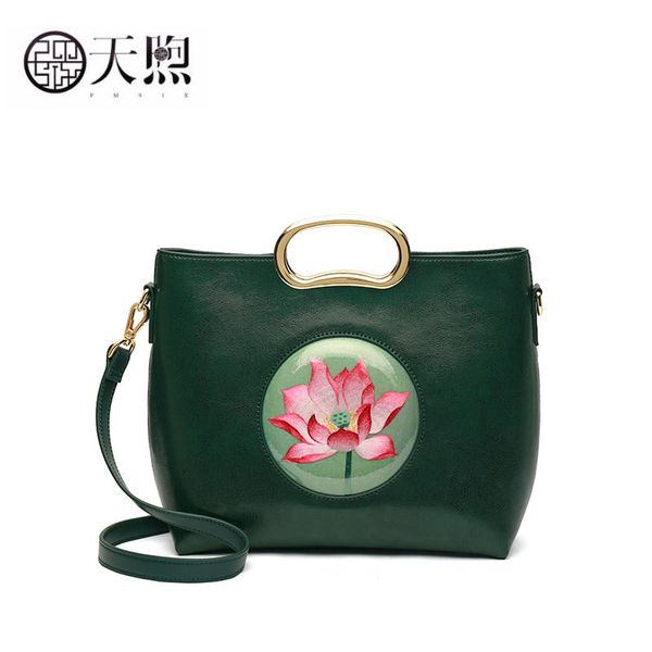 

pmsix luxury handbags women bags designer bags women genuine leather handbags real cowhide embroidery bag