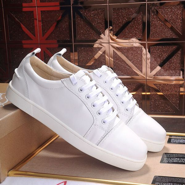 

luxury designer sneakers men women casual shoes party dress low-studded spikes platforms red bottom trainers shoes sneaker with box, Black
