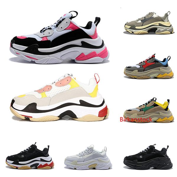 

new designer shoes triple s for men women sneakers pairs 17fw black white gray mens trainers fashion casual dad shoe increasing sneaker