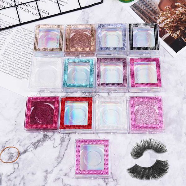 

1pcs false eyelash packaging box lash boxes packaging faux mink lashes square glitter empty case bulk