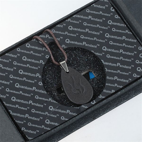

high ion bio chi quantum pendant scalar energy with stainless steel necklace chain new water drop natural stone necklace 2019, Silver