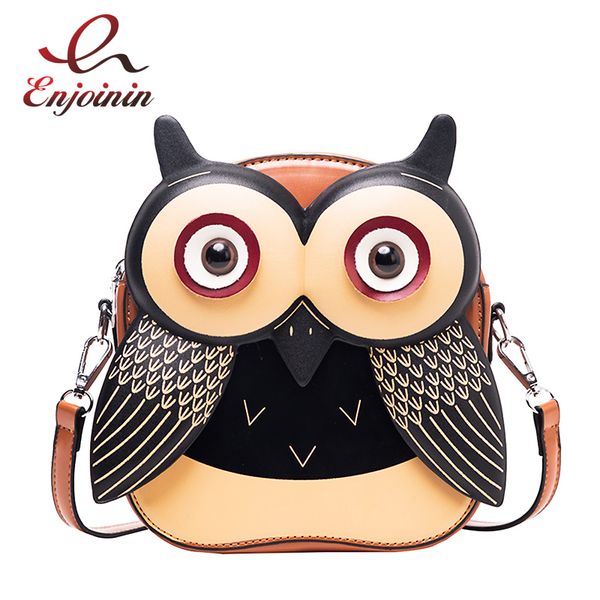 

novel fun cartoon animal design young girl's casual shoulder bag handbag crossbody bag female purse clutch pu leather bolsa
