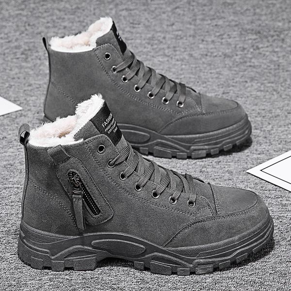 

men hiking boots for male shoes dr motocycle boots warm ankle winter sneakers 2019 new men shoes plus size 47 48