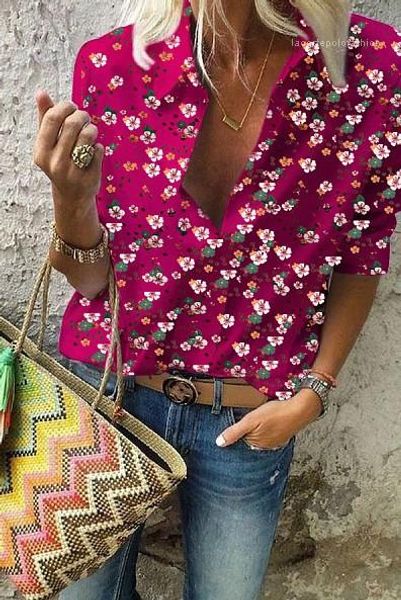 

casual new comfortable females clothing short sleeve floral print loose womens tees fashion v neck womens tshirts, White