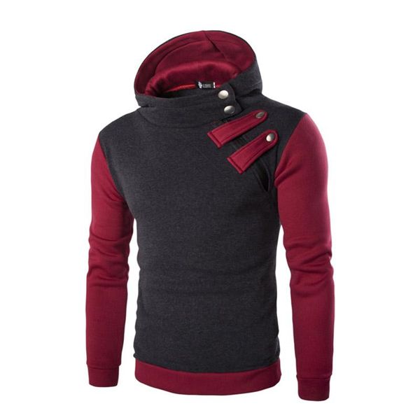 

2017 new men hoody casual sweatshirt mens brand slim fit hoodie jackets men's sportswear mens patchwork hoodie sweatshirt 17dw01, Black