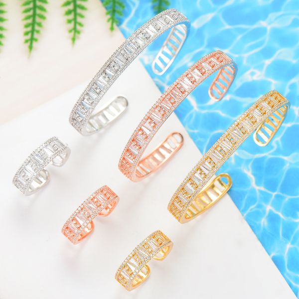 

ларраури новая мода романтический комплект ювелирных изделий дизайн открытый браслет кольцо для женщин свадебные обручальное свадебные аксес, Silver