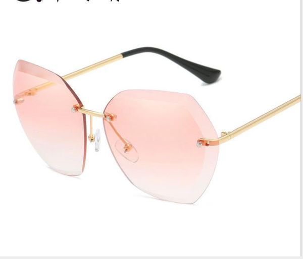 

ocean lens sunglasses european and american frameless sunglasses retro ladies'sunglasses, White;black