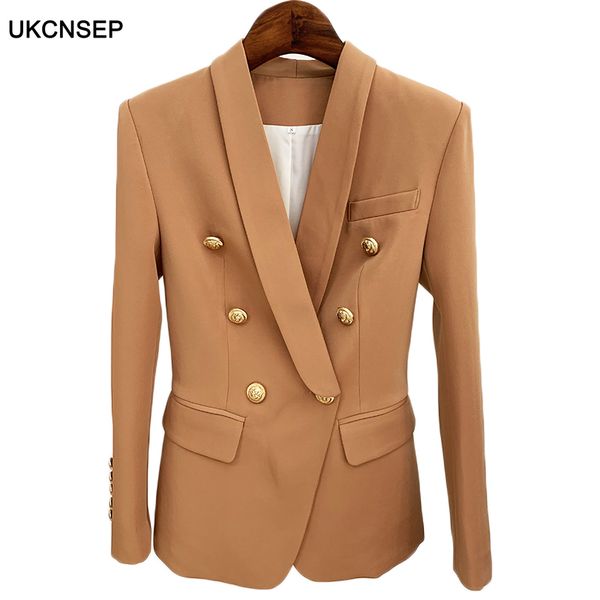 

casual double breasted notched shawl collar blazer women clothes 2020, White;black