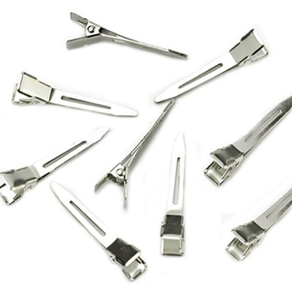 

100 pcs single prong diy hairstyle alligator hair clips (100 pcs, Golden;white