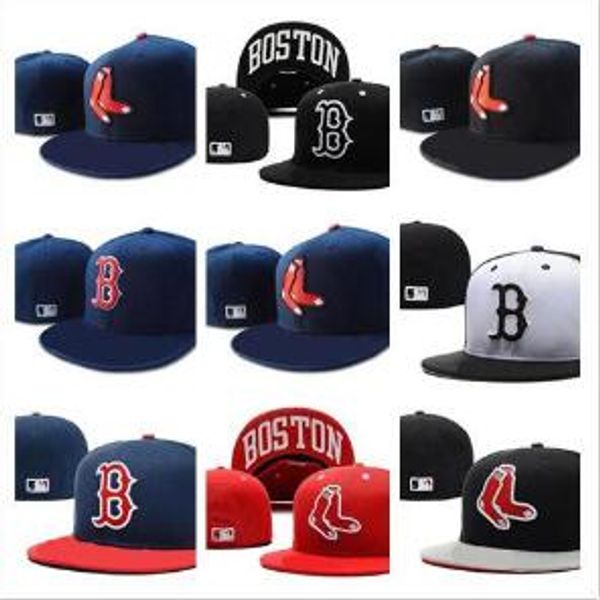 Compre Sombrero Entallado De Color Negro De Los Red Sox De Los Hombres Ala Bordada Logotipo De La Letra B Del Equipo Fanáticos De Béisbol De Calidad