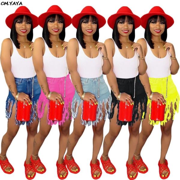

2019 new women summer high waist tassel zipper er washed denim shorts fashion holiday beach short jean pants 5 color gls3553, Blue