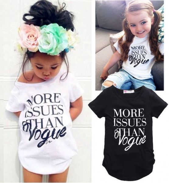 

new fashion baby girls cotton t shirt girls summer letter print short sleeve t-shirt clothes 2-7y, Blue