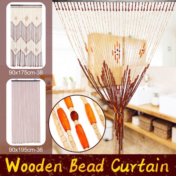 2019 Fashion Wooden Door Curtain Blinds Handmade Fly Screen Wooden
