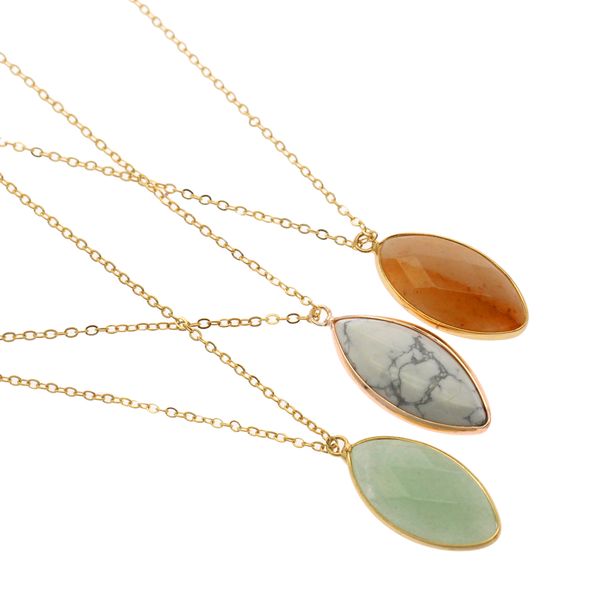 

fashionable female natural crystal gem pendant multicolor gem pendant necklace wholesale, Silver