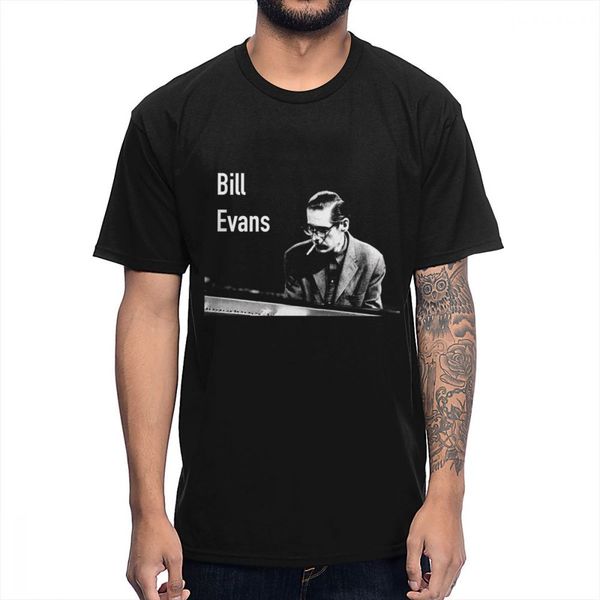

jazz pianist bill evans t shirt summer new style quality tee shirt round neck s-6xl plus size camiseta, White;black