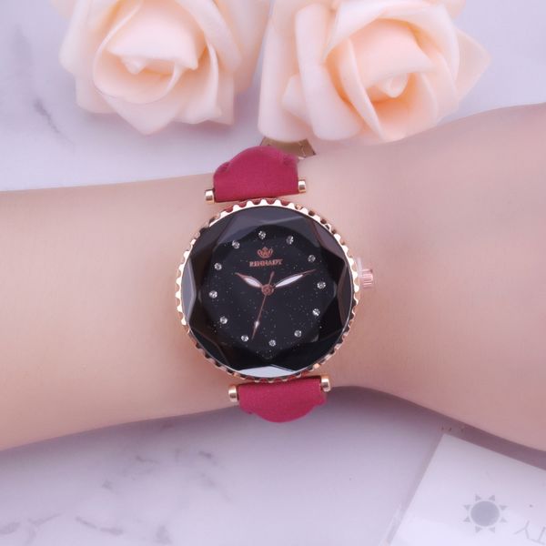 

miss star watches korean fashion diamond glass pinion scale digital quartz meter, Slivery;brown