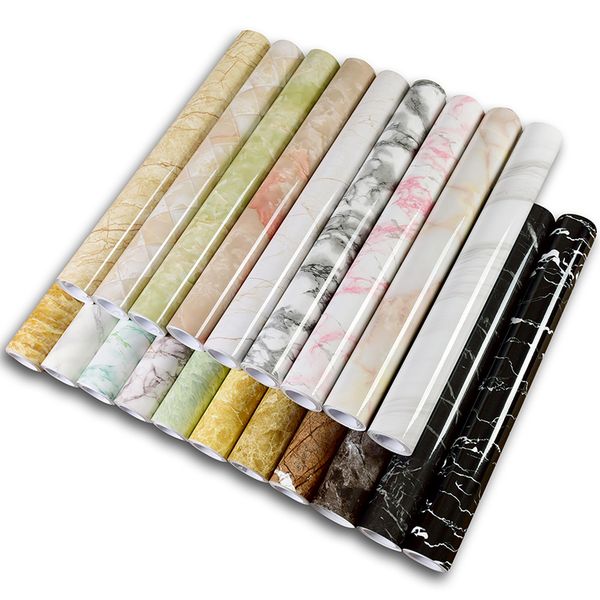 

thick waterproof pvc imitation marble pattern stickers 3d wallpaper self adhesive wall paper renovation of furniture decor