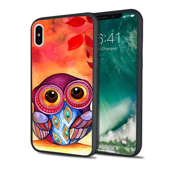 

coque cute owls phone case for iphone 11 pro xs max xr 8 7 6s plus 5s se 5 case black soft silicone tpu cover.