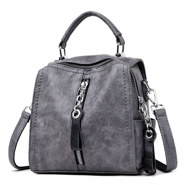 

new ladies fashion trend college style schoolbag backpack travel backpack female bag leather women
