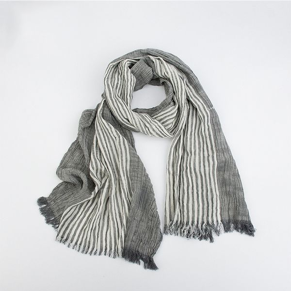 

fashion-brand striped scarf spring autumn warm soft scarves women new shawls cotton tassel scarves bufandas, Blue;gray