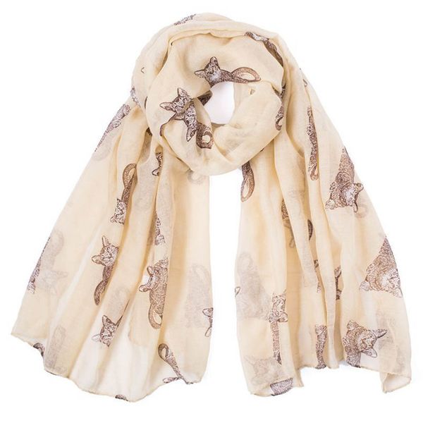 

womail winter women lady warm fashion cartoon cat pattern cute scarf wrap fashion super fire shawl m301210