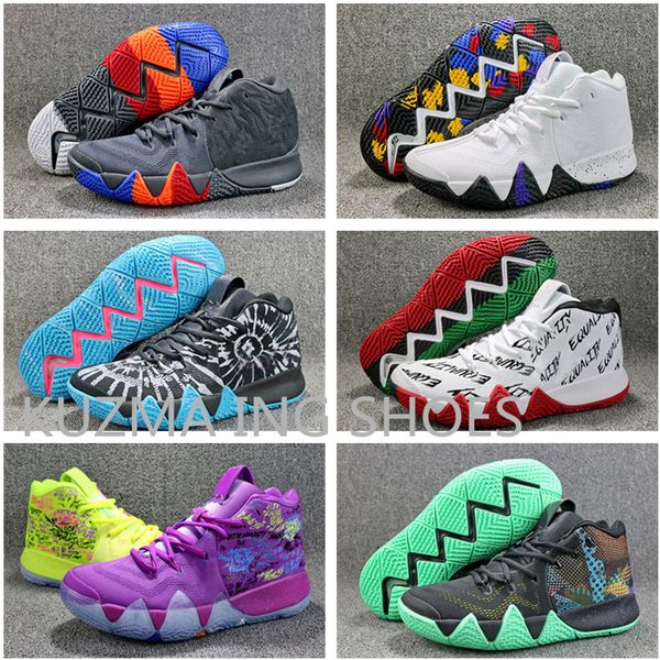 

2018 Fall Irving 4 Basketball Shoes Anthracite Kyrie Sneakers Sports Mens Shoe Wolf Grey Team Equality Tie Dye all star BasketBall Shoes