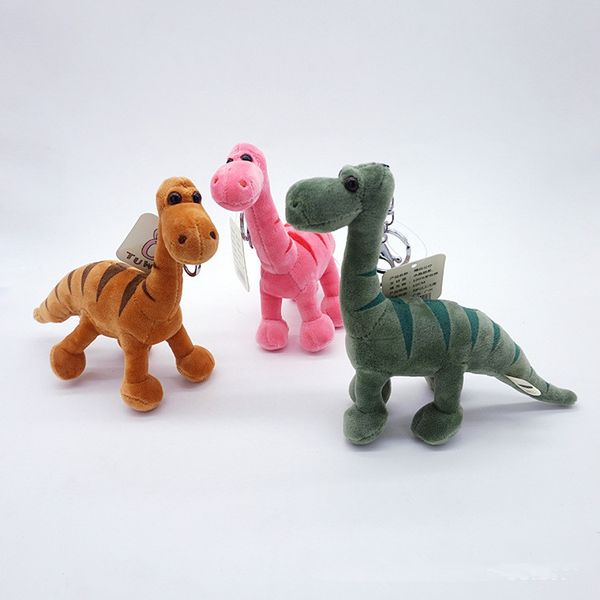 

2020 new cartoon plush dinosaur keychain cute animals tyrannosaurus stuffed key ring for children toy birthday christmas gifts, Silver