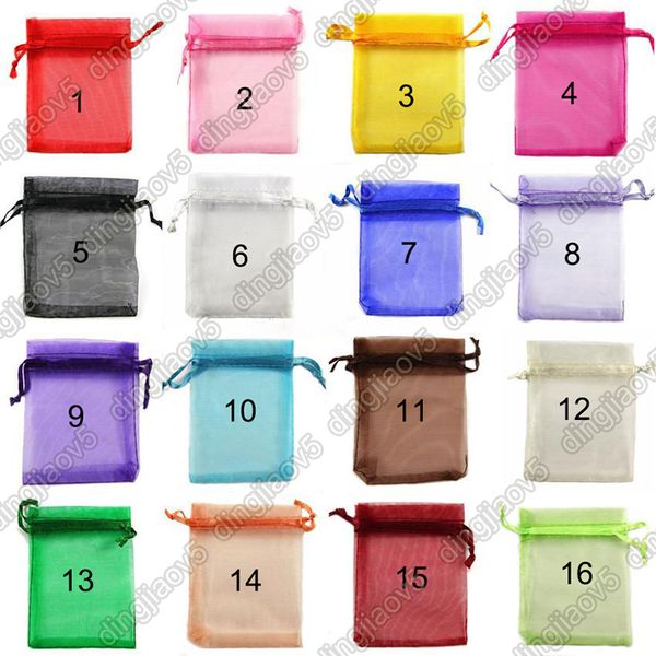 

7 см*9 см органзы чистой марли элемент ювелирные изделия сумки упаковка drawable органзы сумки свадебный подарок мешок саше органзы прозрачн, Pink;blue