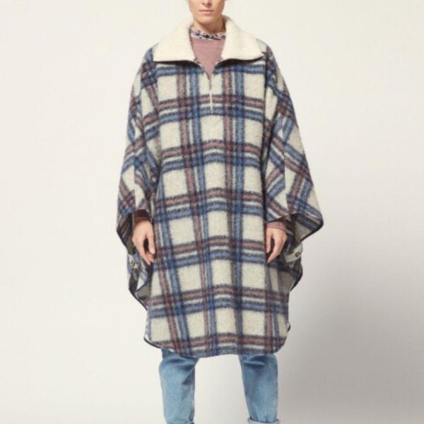 

2019 autumn and winter new women loose plaid wool woolen long cloak cape coat, Black