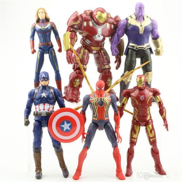 

6 style avengers 4 captain marvel action figures doll toys 2019 new kids avengers endgame captain marvel thanos iron man spiderman toy