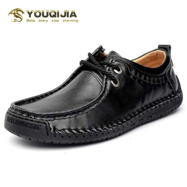 

men's driving shoes men cow leather loafers fashion men's shoes big size38-48 handmade casual breathable moccasins flats, Black