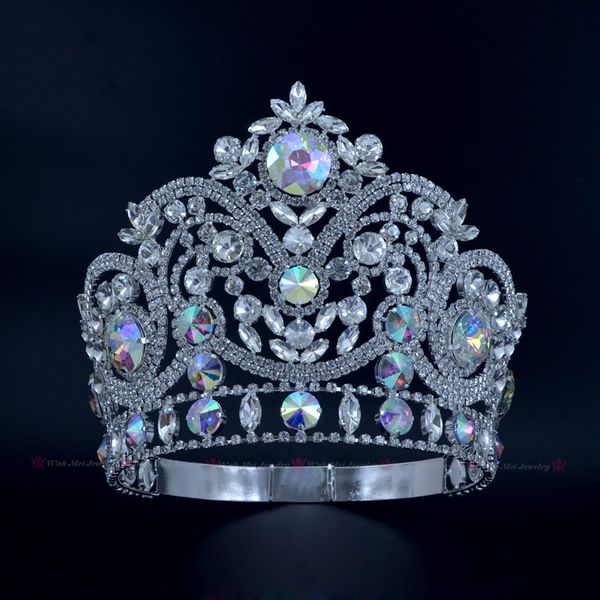 

pageant crowns rhinestone crystal ab silver beauty queen bridal wedding tiaras princess headress fashion hair jewelry crown m224, White;golden