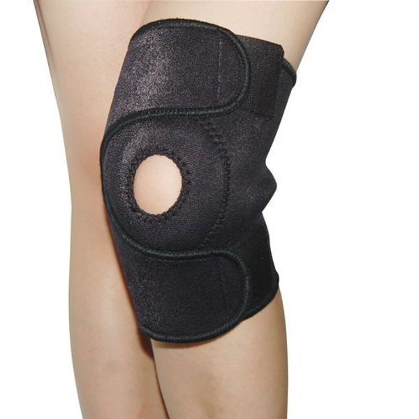 

black elastic neoprene knee brace fastener support, Black;gray