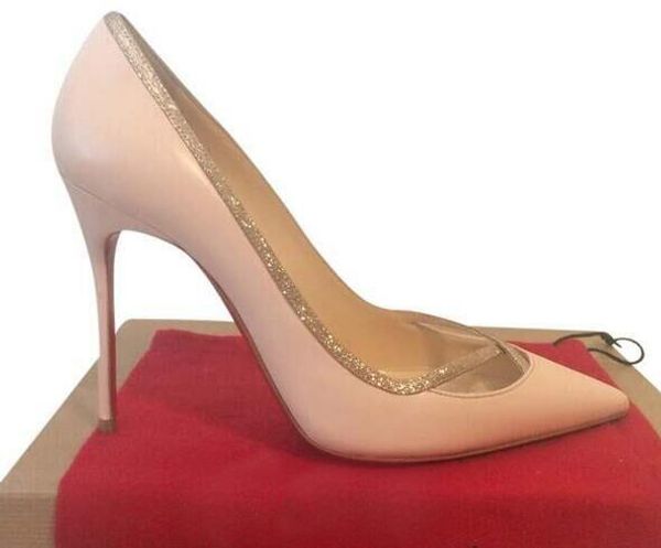 

2019 NEW Designer red bottom pump Patent leather Pigalle Heels WOMEN wedding shoes pointed toe fine heels sexy woman red sole high heels