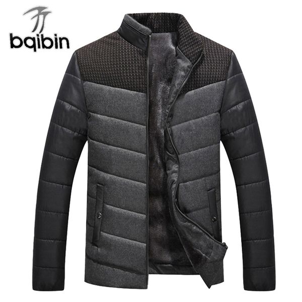 

2018 new winter men's jacket fleece thicken thermal outwear casual stand collar warm parkas coat mens clothing, Black