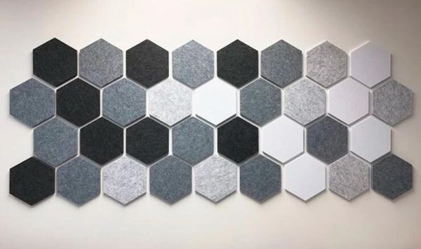 

self-adhesive sound absorption felt board hexagon type memo board wall decoration home decoration