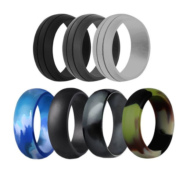 

2020 new food grade silicone rings for women wedding rubber bands hypoallergenic flexible silicone sport finger ring, Silver