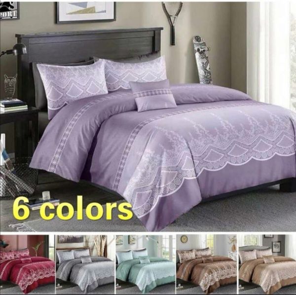 

2 or 3pcs bedding set flowers printing soft duvet cover sets with zipper closure 1 quilt cover + 1/2 pillowcases us/eu/au size