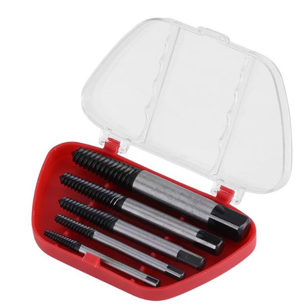 

5pcs broken screw extractor drill bit damaged bolt easy take out bolt stud stripped screw removing guide set tool