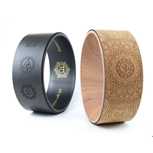 

wooden yoga circles soft wood made professional pilates yoga wheel for body building abs workout gym home training tool