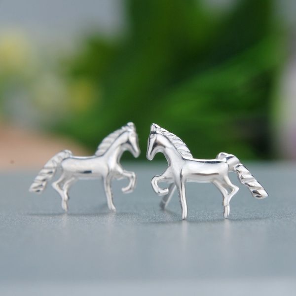 

fashion mini sterling silver 3d horse earrings animal ear studs for car child toy