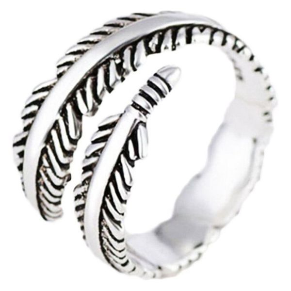 

elegant feather open rings wedding jewelry for women-it can be adjustable, Silver