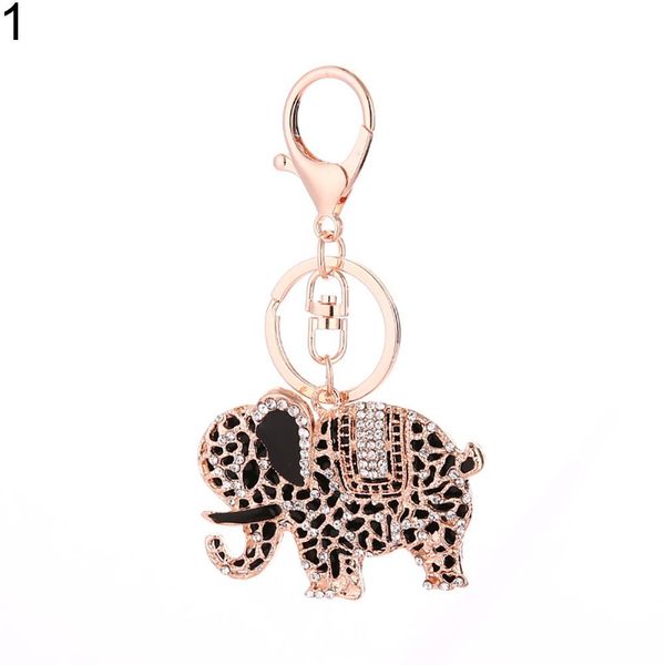 

fashion rhinestone elephant keychain decor keys holder clip handbag pendant, Silver