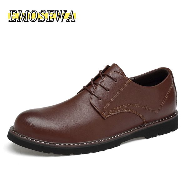 

genuine leather men shoes fashion waterproof oxford shoes man comfortable sneakers british style flats autumn casual 36~48, Black