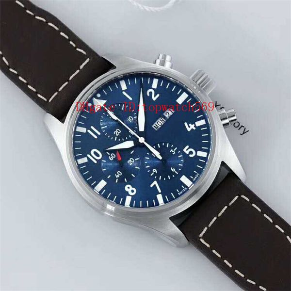 

pilots iw3777 mens watch sport watch eta 7750 automatic chronograph date day display sapphire super luminous water resistant 316l steel, Slivery;brown