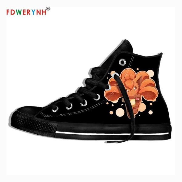 

canvas sneakers design pocket vulpix anime cartoon casual high shoes