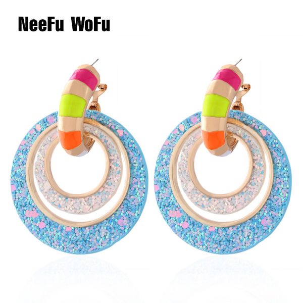 

neefu wofu drop earrings for women fashion colorful leather earrings jewelry dangle earring alloy drip oorbellen brinco, Silver