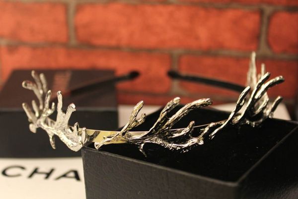 

christmas decorations european and american fashion catwalk texture christmas rivet antler headband 013