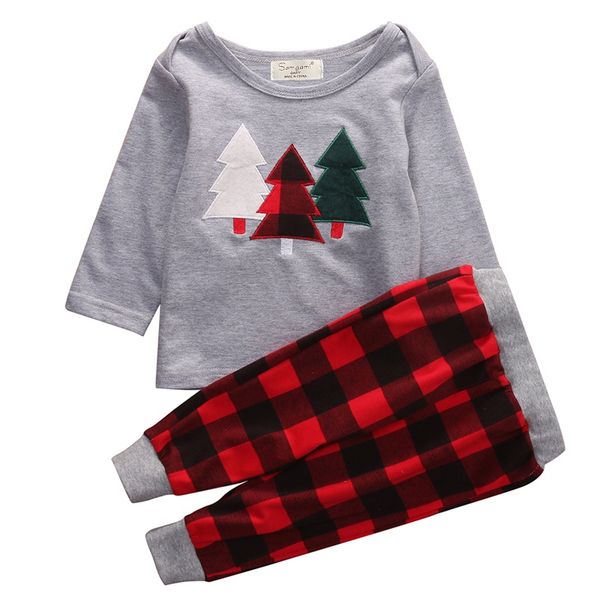 

new baby boy girl cotton clothes autumn newborn baby long sleeve shirt+pants plaid infant set kids clothing suit clothes set, White